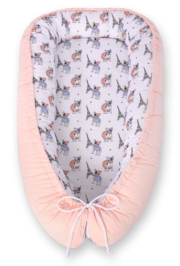 Baby nest - cocon - veilig & ademend Okotex katoen, dubbelzijdig, BOBONO Little Doggies