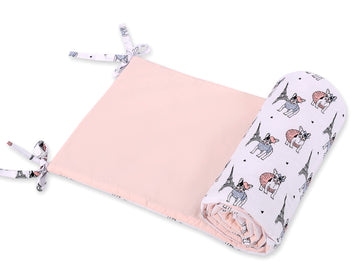 Stootrand wieg - bedbumper - optimale bescherming voor baby, universeel, katoen, wasbaar