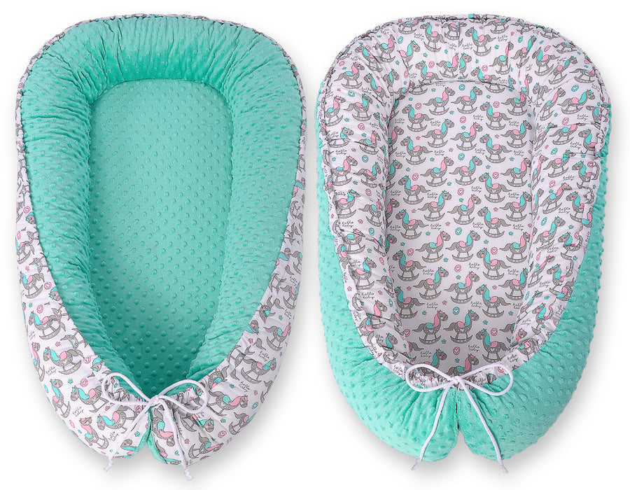 Baby nest, babynestje, dubbelzijdig en verstelbaar voor optimaal comfort – BOBONO Minky