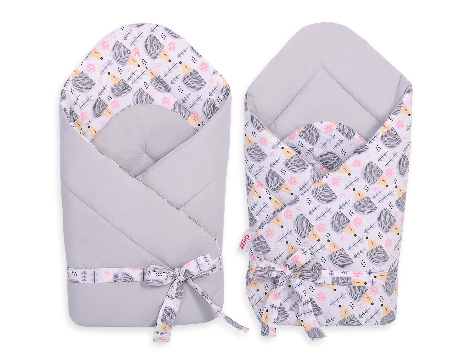 Dubbelsidigt babynest - lindningskon - ergonomiskt och varmt, 100 % bomull, justerbar rosett