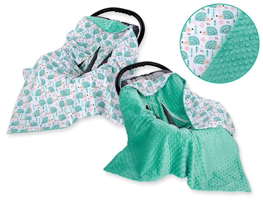 Grote dubbelzijdige autostoel deken - baby omslagdoek - extra warm en zacht