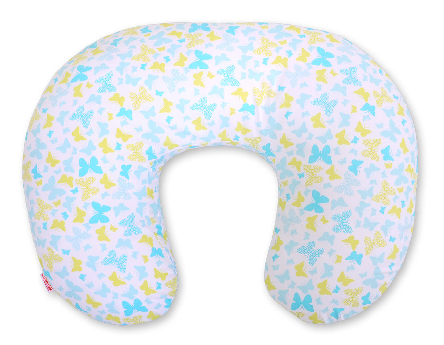 Voedingskussen - nursing croissant - ergonomische rugondersteuning - 100% katoen - blauw
