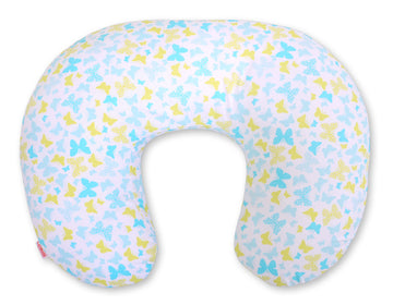 Voedingskussen - nursing croissant - ergonomische rugondersteuning - 100% katoen - blauw