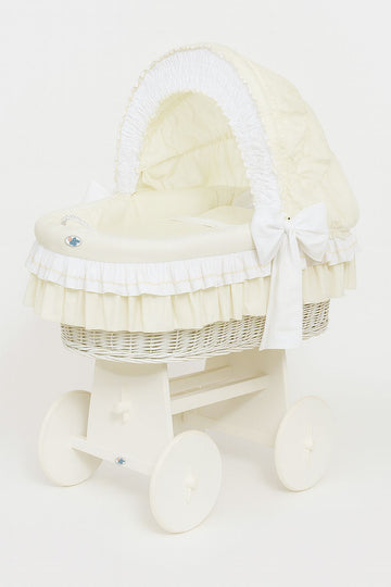 Wicker Babybed met Kap - Rieten Ledikant - Milieuvriendelijk & Verstelbaar Design