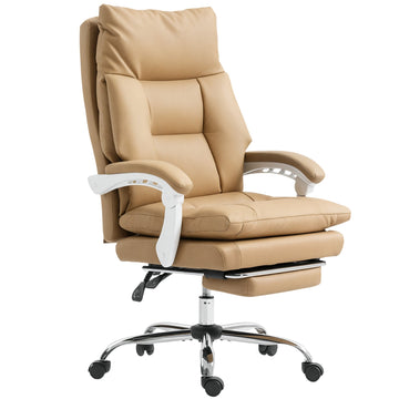 Ergonomische bureaustoel met voetsteun | Kleur: Bruin | Afmetingen: 76x65x113-121 cm