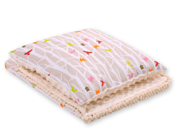 Babydeken en kussen set - minky pluche - extra warm en zacht