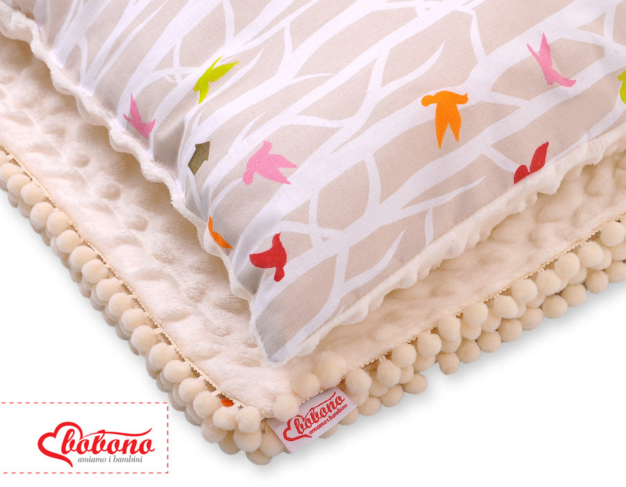 Babydeken en kussen set - minky pluche - extra warm en zacht