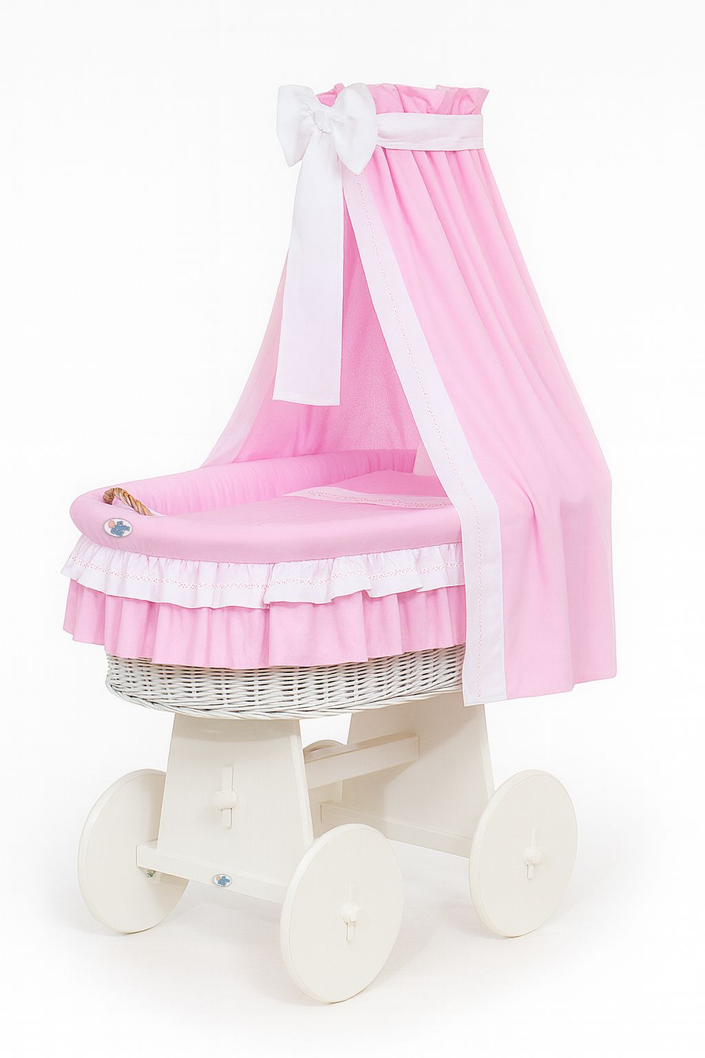 Wicker babybedje - mandje - handgemaakt en veilig met zacht beddengoed