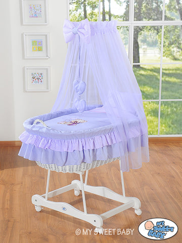 Wicker wieg - rieten mand - extra hoog en comfortabel met anti-allergisch matras