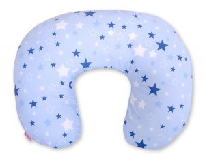 Amningskudde, amningskudde, optimalt ryggstöd – Blå med stjärnor, tvättbart överdrag