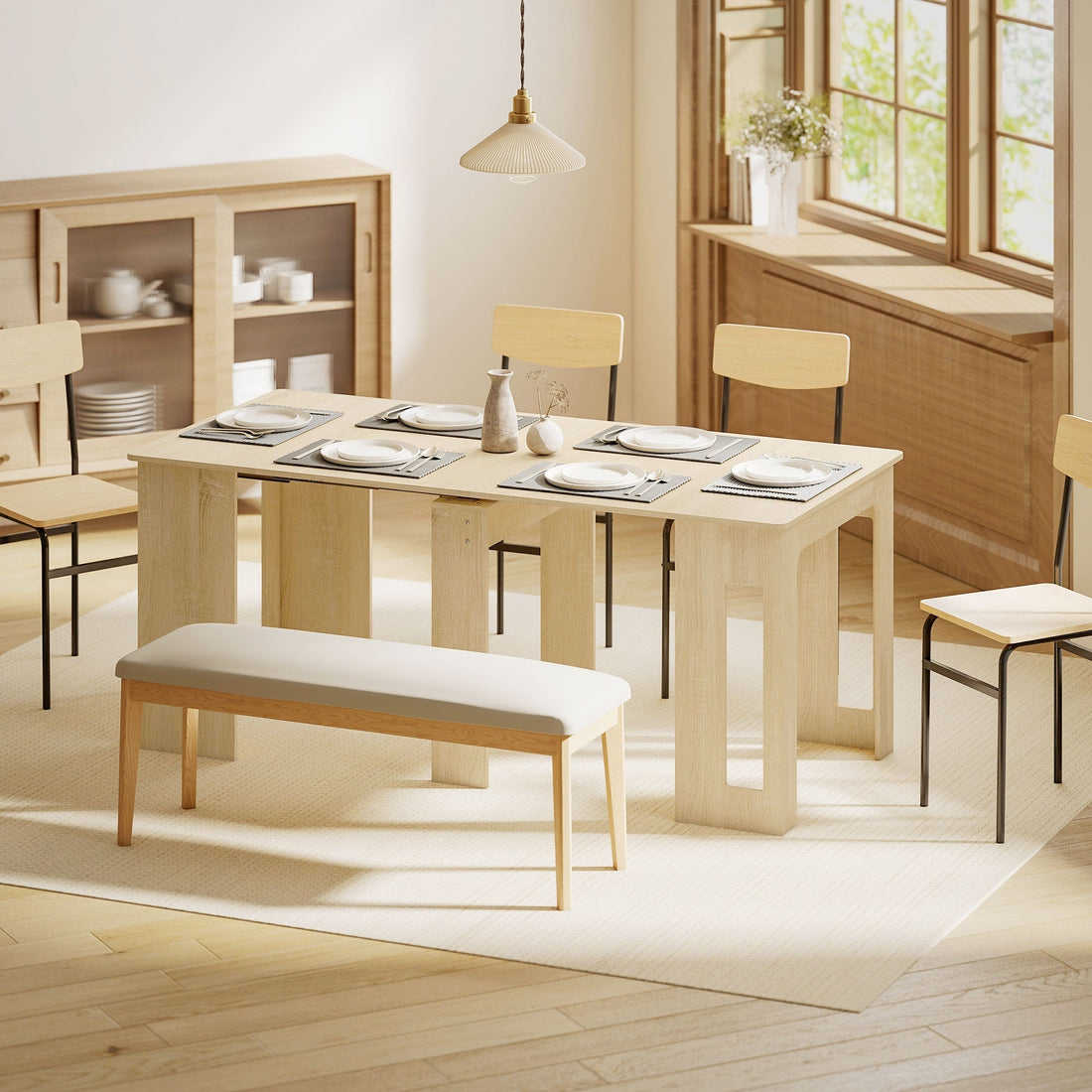 Uitschuifbare eettafel | Kleur: Bruin | Afmetingen: 85x60-180x75 cm