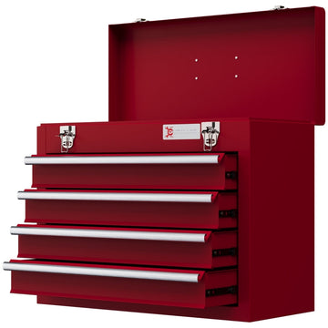 Gereedschapskoffer met 4 laden | Kleur: Rood | Afmetingen: 22x51x39.5 cm