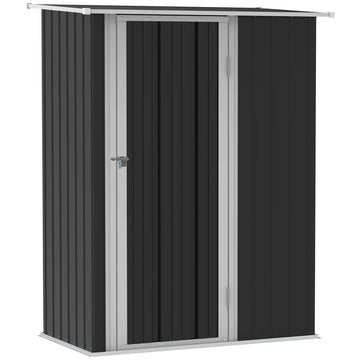 Metalen tuinschuur voor tuinopslag | Kleur: Donkergrijs | Afmetingen: 84x142x189 cm