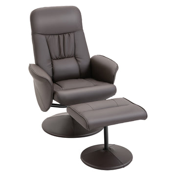 Relaxfauteuil met voetenbank - Bruine fauteuil | Kleur: Bruin | Afmetingen: 76x81x101 cm