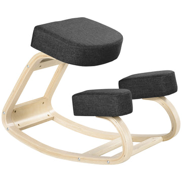 Ergonomische kniestoel | Kleur: Zwart, bruin | Afmetingen: 51x69x58 cm