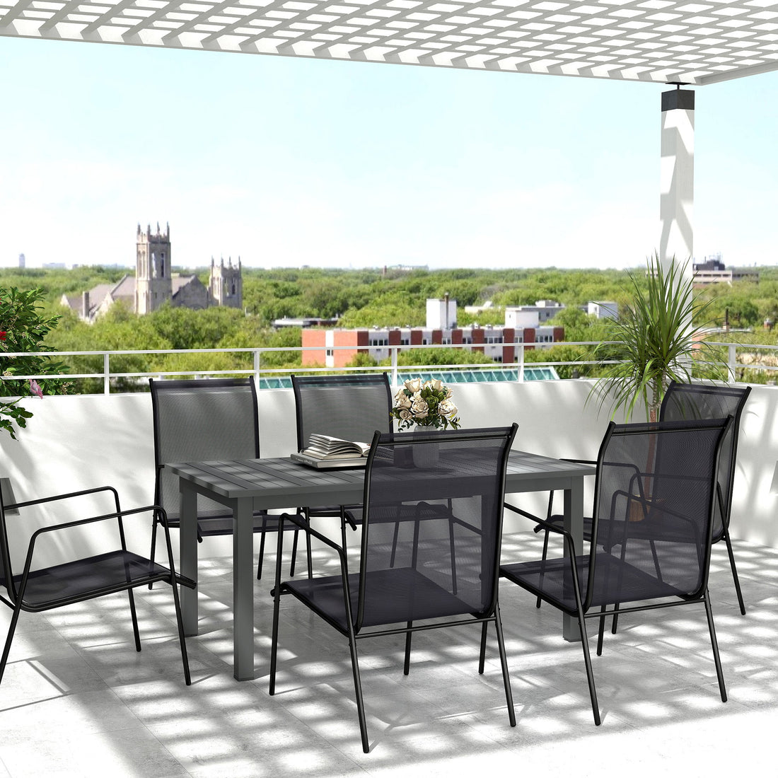 Uitschuifbare tuintafel - Aluminium | Kleur: Grijs | Afmetingen: 90x160/220x73 cm