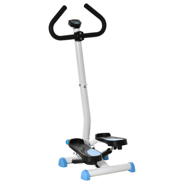 Stepper met Handgreep - LCD Monitor voor Benen | Kleur: Wit-Zwart | Afmetingen: 44x55x108 cm