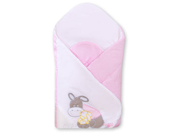 Babynest met versteviging - babybedje - zachte, veilige ondersteuning Donkey Luca Roze