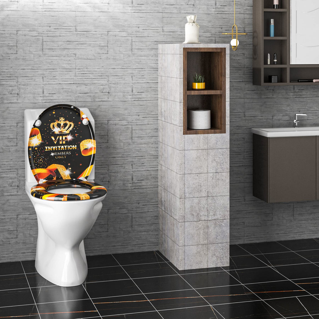 Duroplast WC-Sitz mit Absenkautomatik | Gold