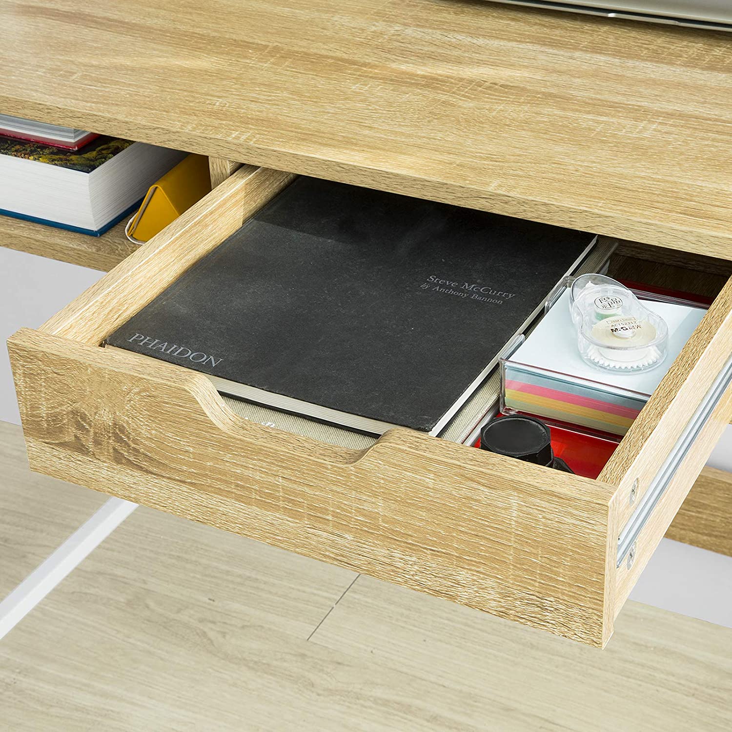 Home Office Tafelbureau - Computerbureau - Werkstation met opbergplank