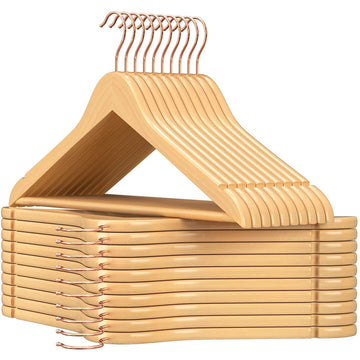 Houten kledinghangers set van 20 - pak hangers - antislip - 360° draaibare haak