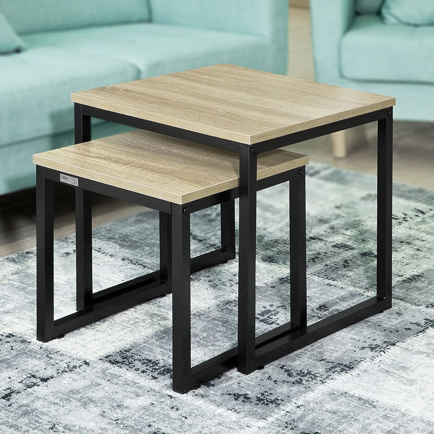 Set van 2 salontafels, bijzettafels en bijzettafels
