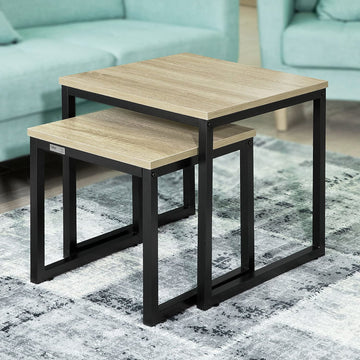 Set van 2 salontafels, bijzettafels en bijzettafels
