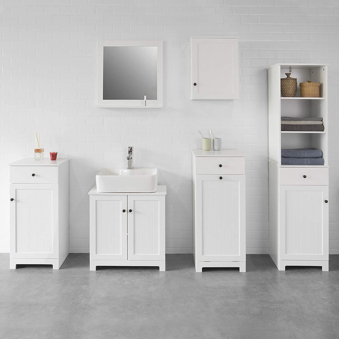 Ondergootsteenkast Badkamer - Onderkast Badkameropberger - Kast met 2 deuren