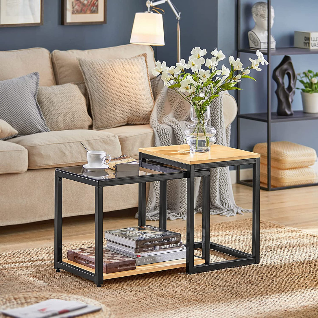 Set van 2 tafels - salontafels - bijzettafel - woonkamertafel