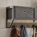 Wandkapstok Wand - Hal Wandplank - Opbergkast met 3 Manden 7 Haken - B100 x D20 x H30cm