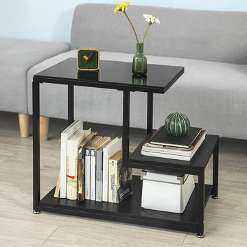 Bijzettafel - Salontafel - Woonkamertafel met Opbergplank - B65 x D35 x H55cm