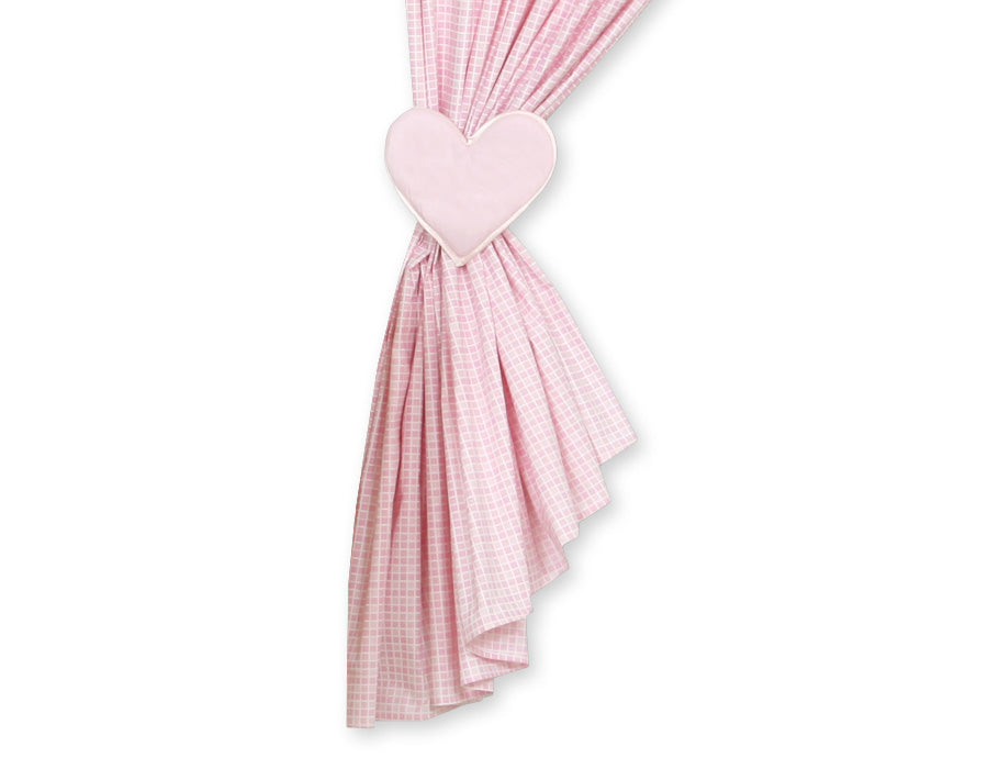 Set med 2 babygardiner - barngardiner - bomull - lätta att tvätta - Milo nallebjörnshjärta