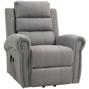 Elektrische relaxstoel met sta-ophulp en massage | Kleur: Grijs | Afmetingen: 91x89x106 cm