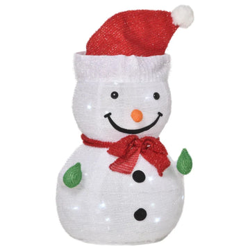 LED-sneeuwman kerstverlichting | Kleur: Groen+Rood+Wit | Afmetingen: 30x30x51 cm