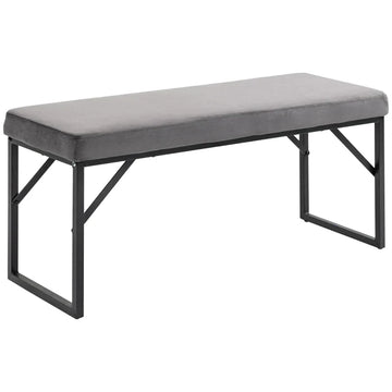 Gestoffeerde zitbank | Kleur: Donkergrijs+zwart | Afmetingen: 35x100x47 cm