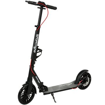 Cityroller aluminium, opvouwbaar, verstelbaar | Kleur: Zwart | Afmetingen: 39x91x100 cm