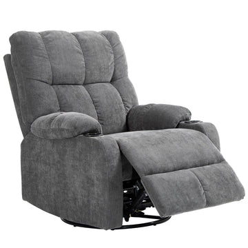 Relaxfauteuil TV-fauteuil met voetensteun | Kleur: Donkergrijs | Afmetingen: 88x96x108 cm