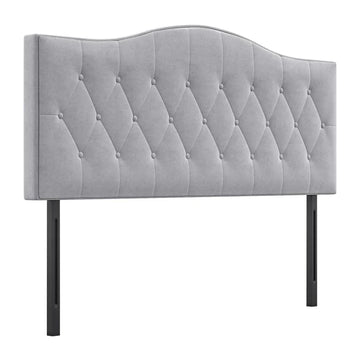 Hoofdbord voor bed - Grijs met schuimvulling | Kleur: Grijs | Afmetingen: 185x8x134 cm