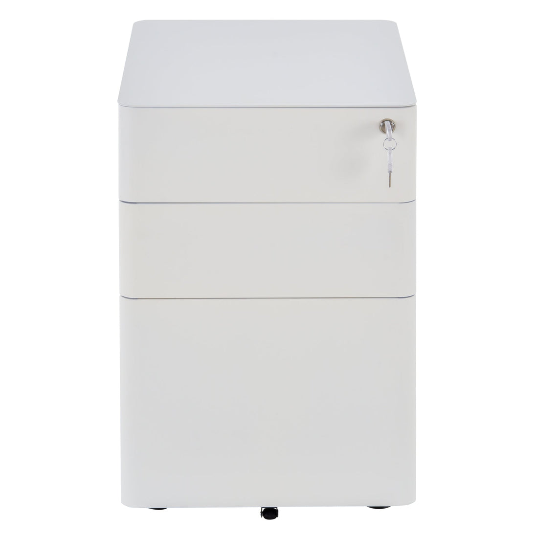 Mobiler Rollcontainer mit 3 Schubladen | Farbe: Weiß | Abmessungen: 39x48x59 cm