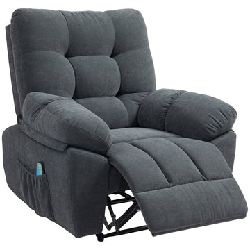 Massagefauteuil met 8 vibratiepunten | Kleur: Donkergrijs | Afmetingen: 100x102x107 cm
