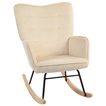 Vintage schommelstoel - Schommelstoel met kussen | Kleur: Bruin | Afmetingen: 71x98x101 cm