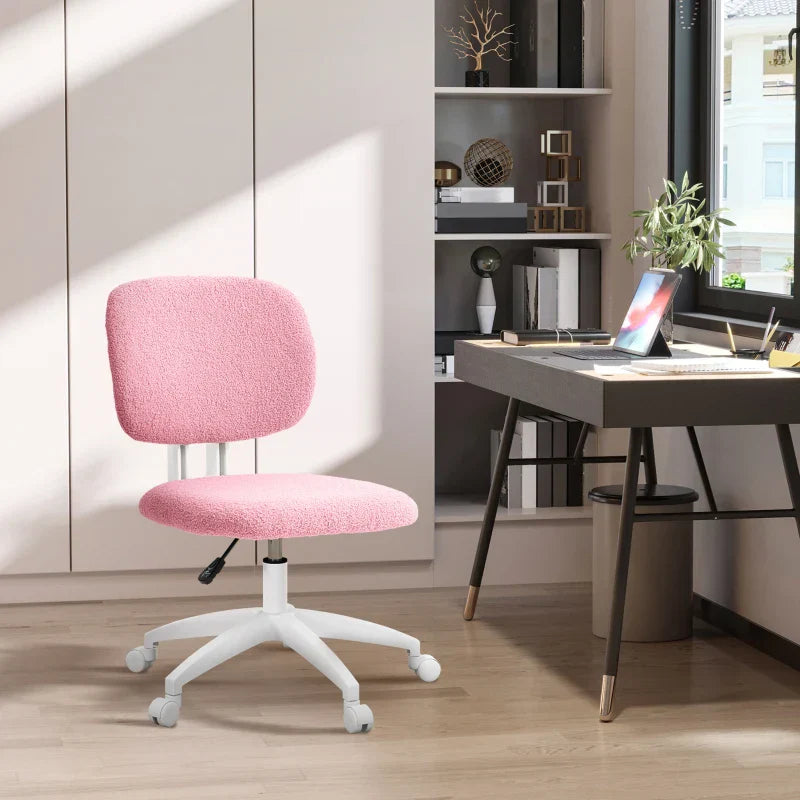 Roze bureaustoel zonder armleuningen | Kleur: Roze | Afmetingen: 53x48x80-90 cm