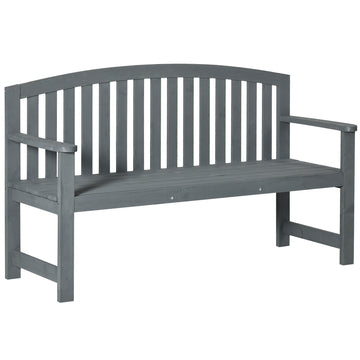 2-zits houten tuinbank met rugleuning | Kleur: Grijs | Afmetingen: 143x51x85 cm