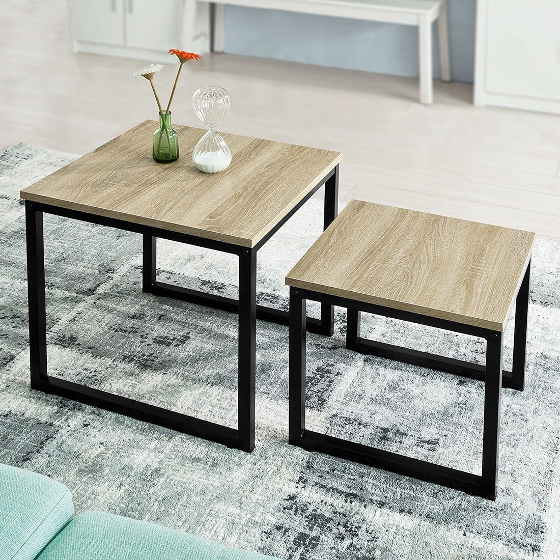 Set van 2 salontafels, bijzettafels en bijzettafels