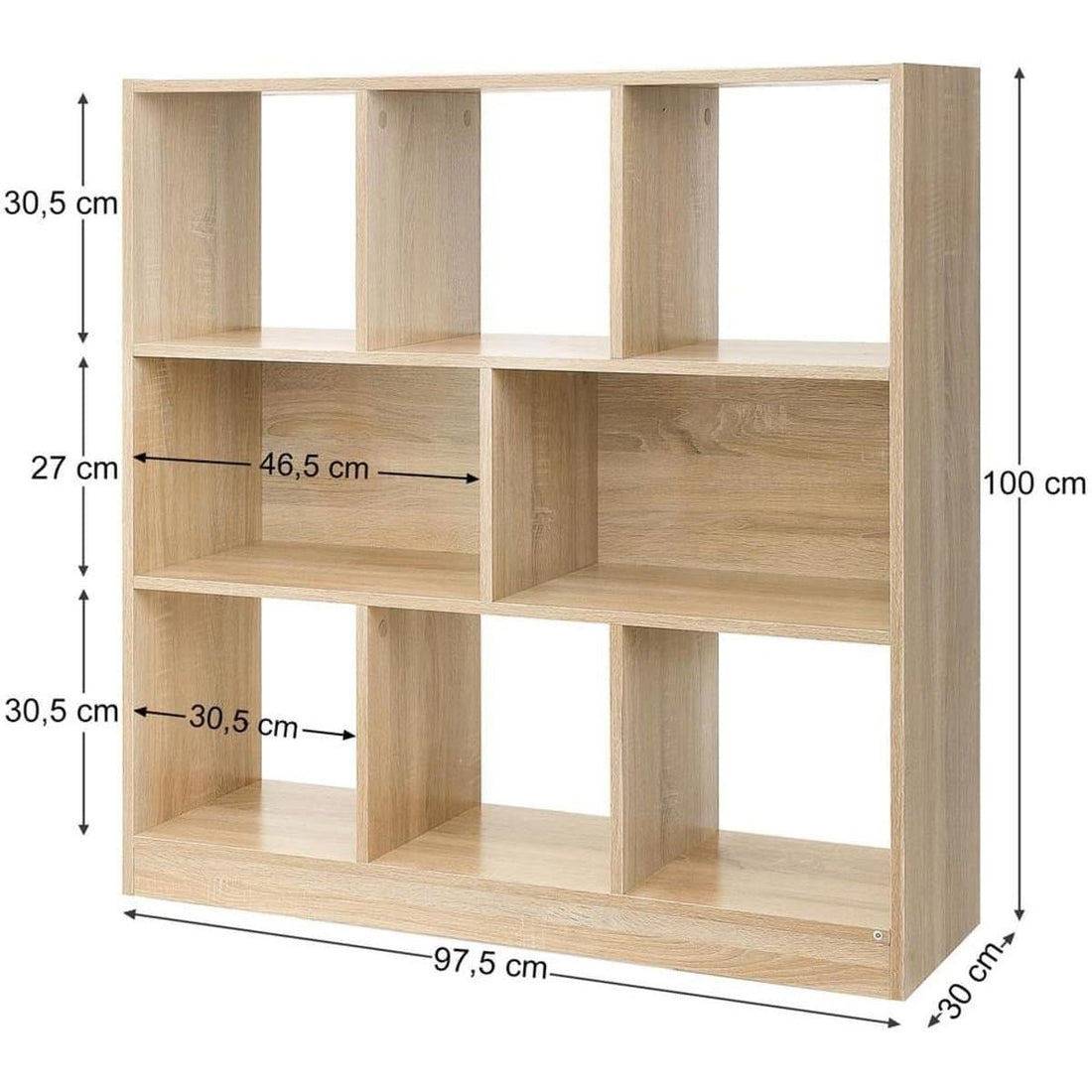 Eiken boekenkast - Kast - 97,5 x 100 x 30 cm