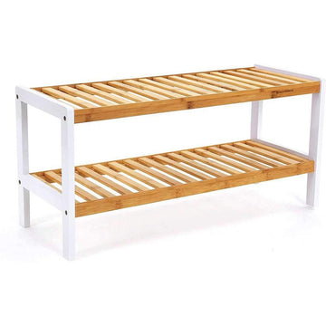 Schoenenrek - 8 paar - bamboe schoenenkast - multifunctioneel badkamerrek