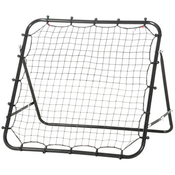 Voetbal rebounder - verstelbaar en opvouwbaar | Kleur: Zwart | Afmetingen: 80x96x96 cm