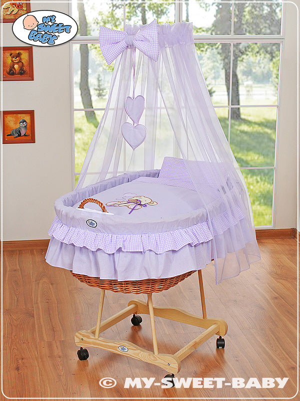 Wicker babypop wiegje - rieten basket - meest ruime en praktische wieg met beddengoed