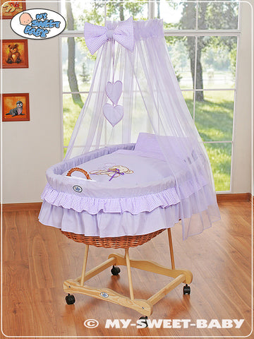 Wicker babypop wiegje - rieten basket - meest ruime en praktische wieg met beddengoed