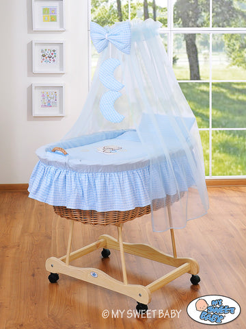 Rottingmammasäng - Naturlig bistrokorg - Största vaggan på marknaden med hjul